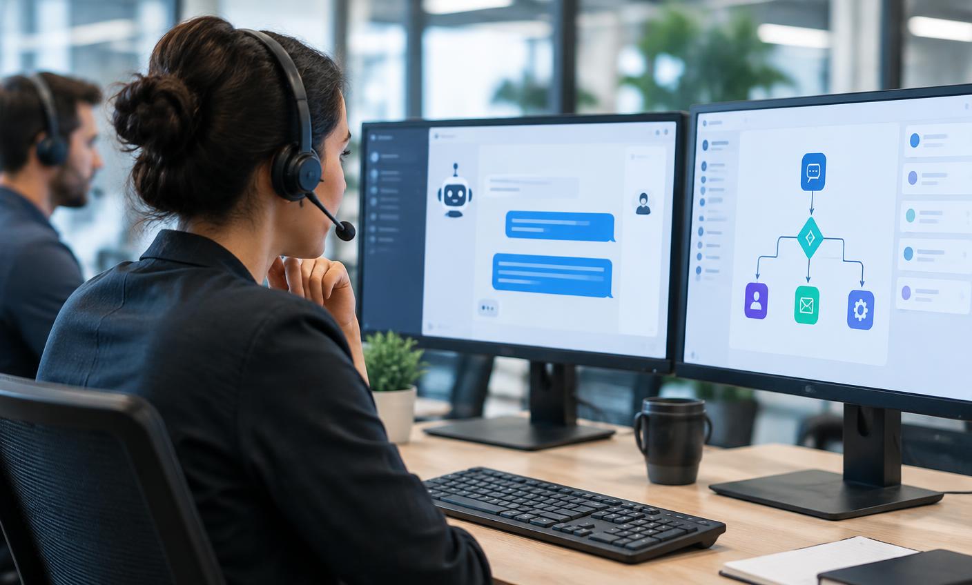 Support agent using AI customer service automation workflows